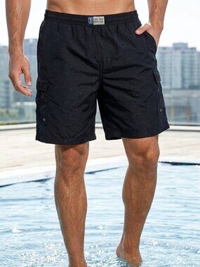 PGA TOUR ORIGINALS Cargo Shorts Men's Size Large Black Built-In Mesh Golf Bottom